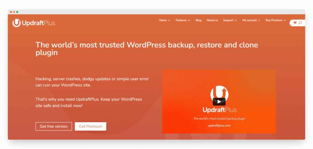 Updraft WordPress Backup Plugin - Hero